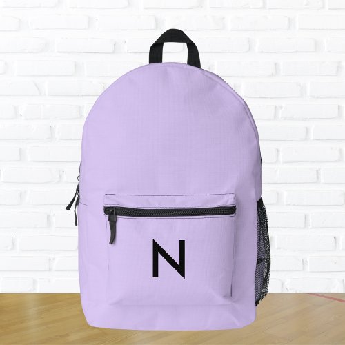 Lilac Monogram Elegant Pretty Modern Chic Trendy Printed Backpack