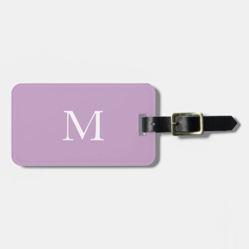 Lilac Monogram Initial Name Template Purple White Luggage Tag