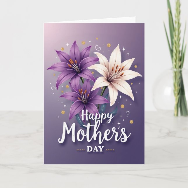 Lilac Mothers Day Blooms Card (Front)