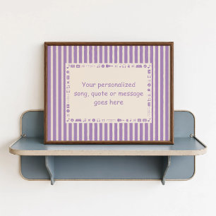 Lilac Music Note Poster - Custom Gift