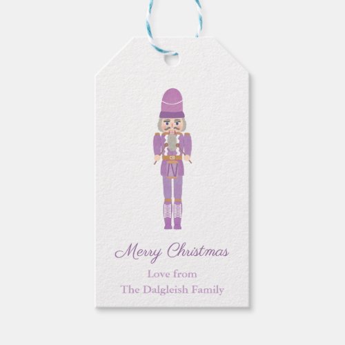 Lilac Nutcracker Ballet Wooden Soldier Christmas Gift Tags