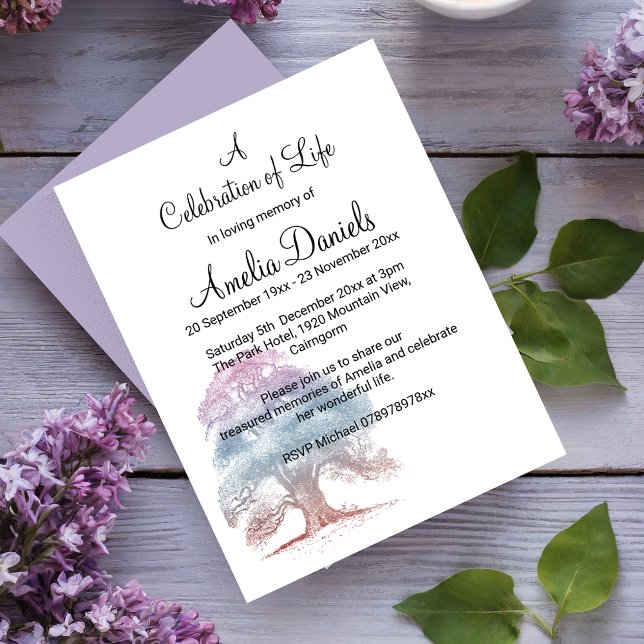 Lilac Oak Tree Celebration of Life Card (Creator Uploaded)