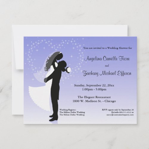 Lilac Ombre Silhouette Formal Shower Invitation