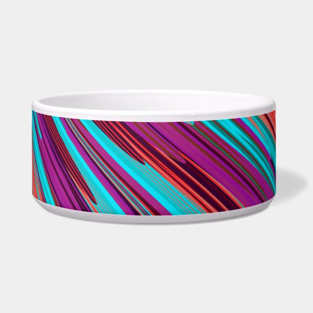 Lilac Orange Teal Abstract Geometric Feathers Bowl (Front)