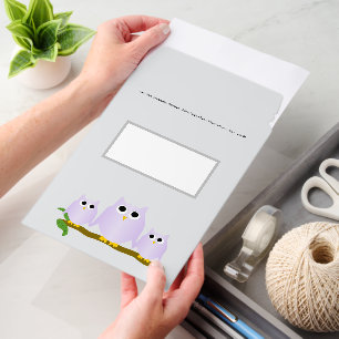 Lilac Owls Design Envelope Mailers