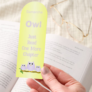 Lilac Owls Design Personalised Bookmarks