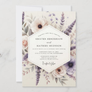Lilac Painterly Meadow Wedding Invitation