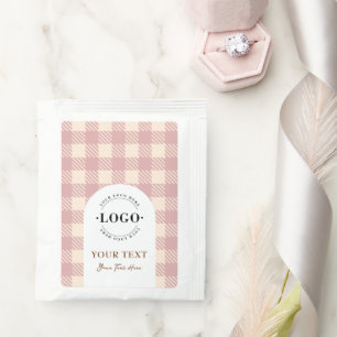 Lilac pale pink purple lavander gingham wedding tea bag drink mix