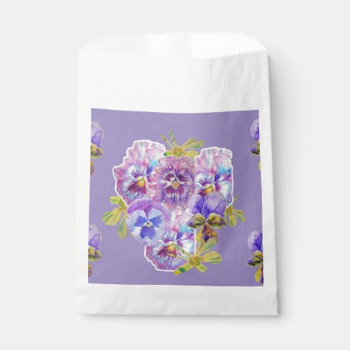 Lilac Pansy Purple Flowers floral Party Favor Bags