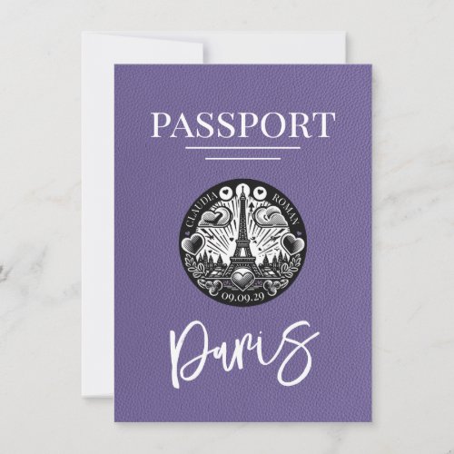 Lilac Paris Passport Save The Date