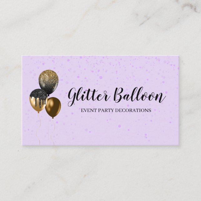 Lilac Party Decoration Event Planner Celebration Business Card (Front)