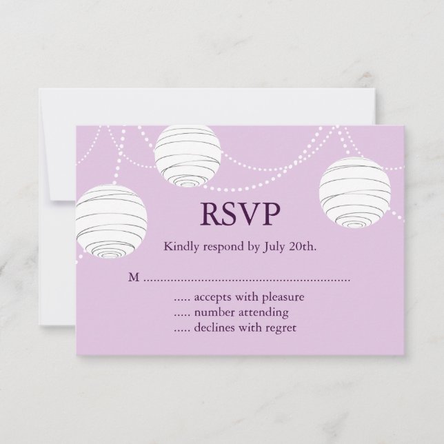 Lilac Party Lanterns RSVP (Front)