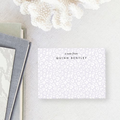 Lilac  Pastel Leopard Print Personalized Post_it Notes