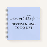Lilac Pastel Never Ending To Do List Notebook