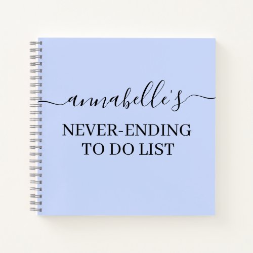 Lilac Pastel Never Ending To Do List Notebook