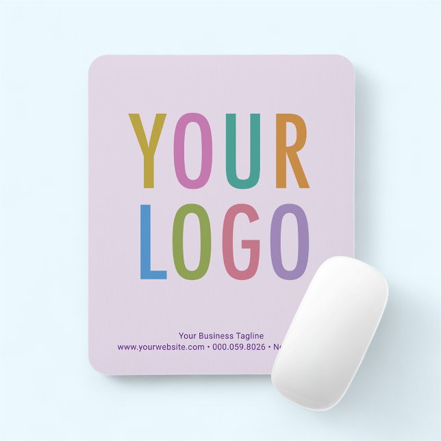 Lilac Pastel Purple Mouse Pad Custom Logo Non Slip (MISOOK Light Purple Mousepad with Logo)