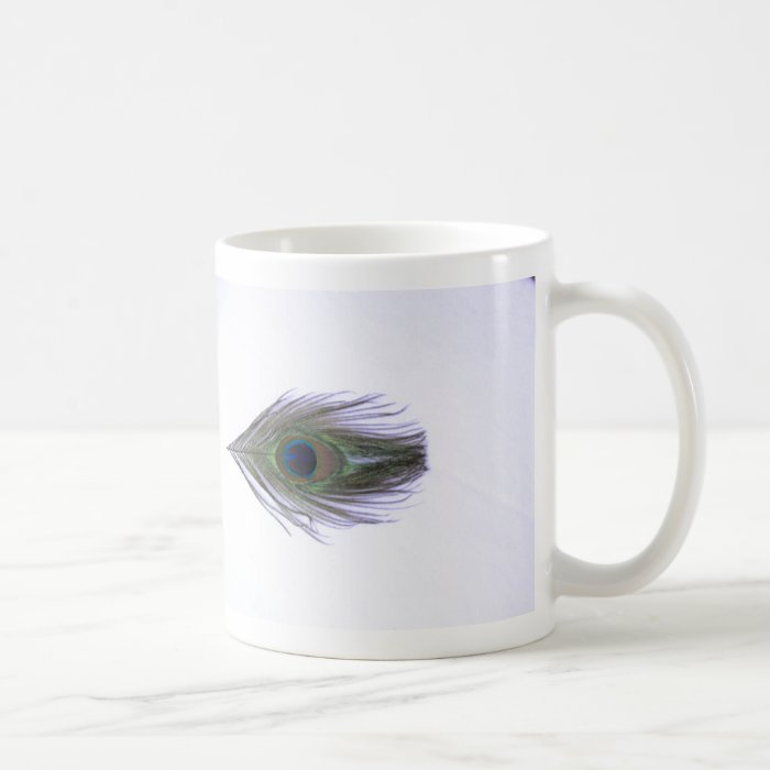 Lilac Peacock Feather Coffee Mug