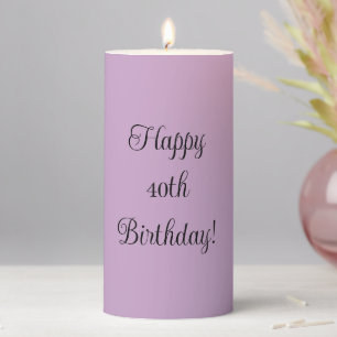 Lilac Personalized Pillar Candle