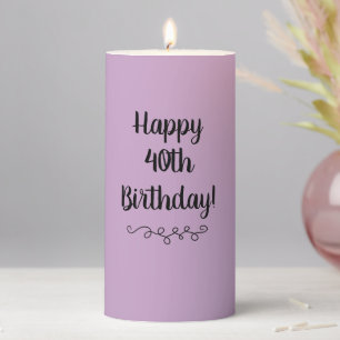 Lilac Personalized Pillar Candle