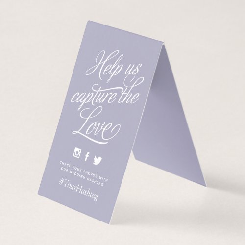 Lilac Personalized Wedding Hashtag Sign
