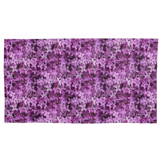 Lilac Photo | Tiled Half Drop |  Pillow Case (Front)