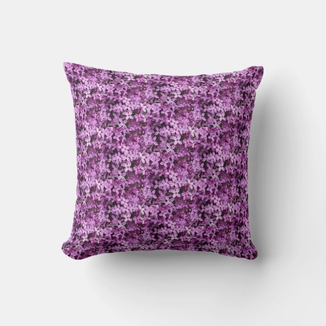 Lilac Photo | Tiled Half Drop | Throw Pillow (Front)