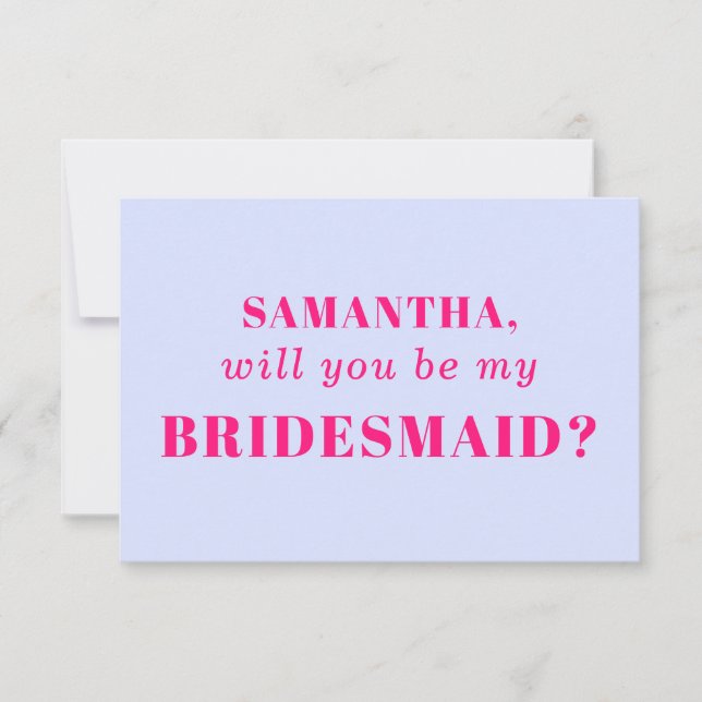 Lilac Pink be my bridesmaid Invitation (Front)