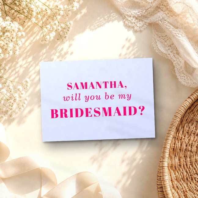 Lilac Pink be my bridesmaid Invitation