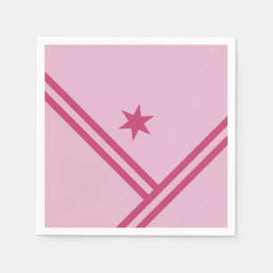 Lilac Pink Diagonal Stripes Star Modern Graphic Napkins
