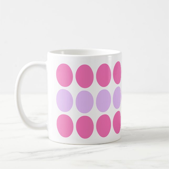Lilac & Pink Dots Pattern mug (Left)