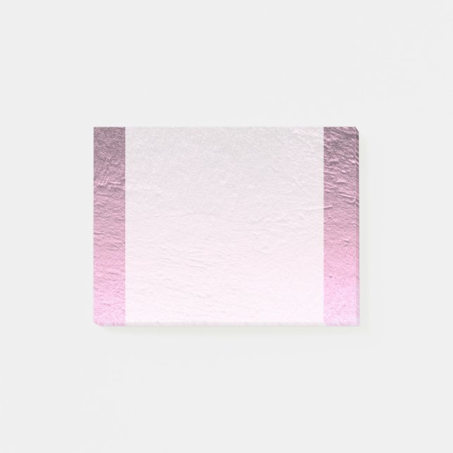 Lilac pink gradient aluminum grunge post-it notes (Front)