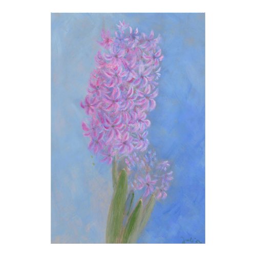 Lilac Pink Hyacinth Flower painting  Photo Print