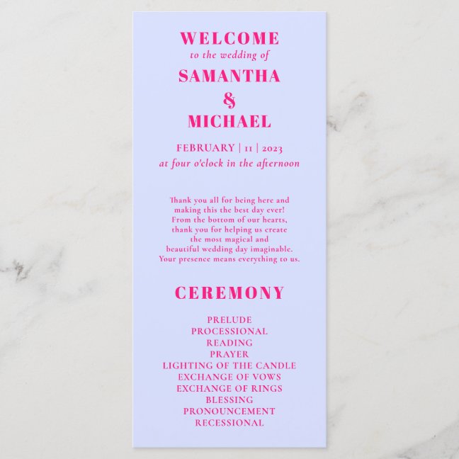 Lilac PİNK minimal modern program wedding