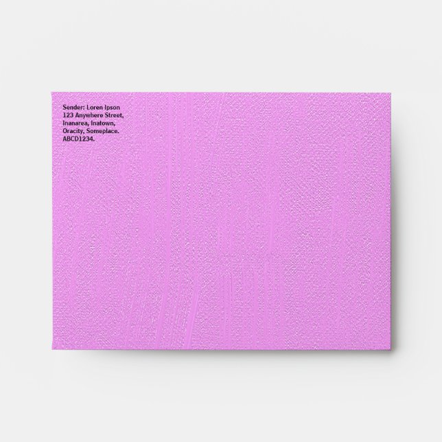 Lilac Pink Painted Canvas Texture Effect Envelope (Front)