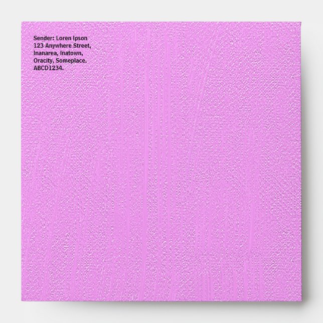 Lilac Pink Painted Canvas Texture Effect Envelope (Front)