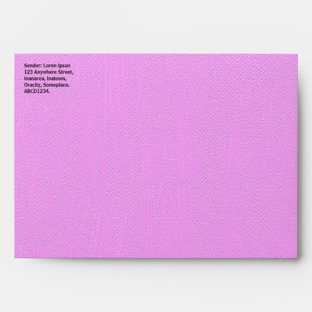 Lilac Pink Painted Canvas Texture Effect Envelope (Front)