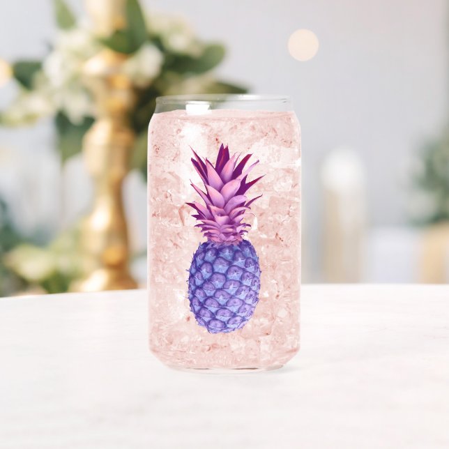 Lilac & Pink Pineapple Can Glass (Insitu (Wedding))
