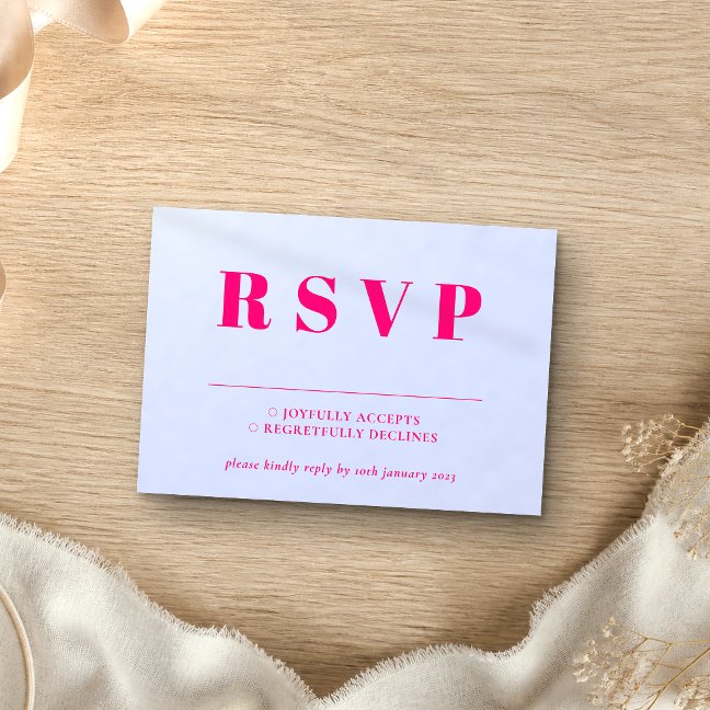 Lilac Pink RSVP Wedding Response