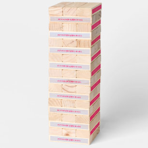 Lilac Pink Simple Formal Fun Classic Wedding Topple Tower