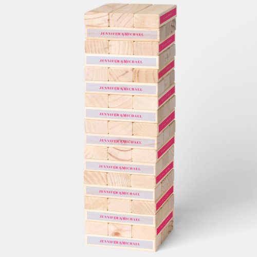 Lilac Pink Simple Formal Fun Classic Wedding Topple Tower