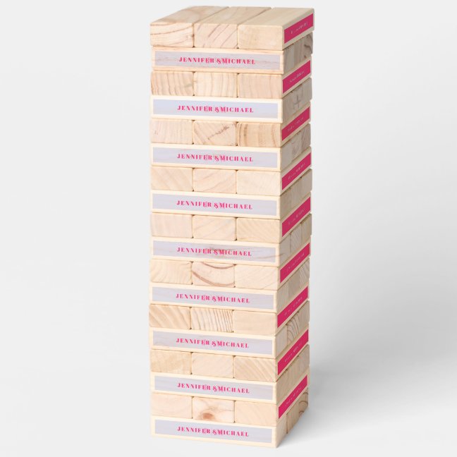 Lilac Pink Simple Formal Fun Classic Wedding Topple Tower