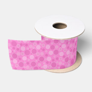 Lilac pink tones with polka dots in retro sixties satin ribbon