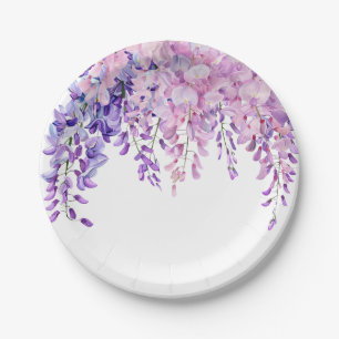 Lilac Pink Wisteria Paper Plates
