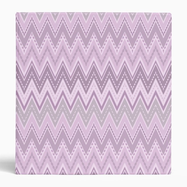 Lilac, pink , zigzag 3 ring binder (Front)