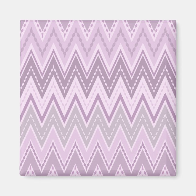 Lilac, pink , zigzag magnet (Front)