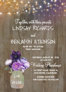 Purple Wedding Invitations Zazzle
