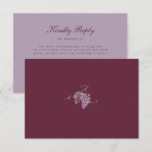 Lilac Plum Vineyard QR Wedding RSVP Card