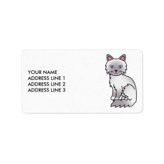 Lilac Point Birman/Ragdoll Cat &amp; Custom Text Label