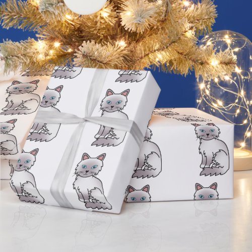 Lilac Point Birman  Ragdoll Cute Cat Pattern Wrapping Paper