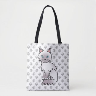 Lilac Point Birman / Ragdoll Cute Cat &amp; Paws Tote Bag